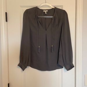 Joie Gray Blouse with Tassels